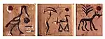 Diseños en algunas de las etiquetas o fichas de Abydos , Egipto , con fecha de carbono hacia 3400-3200 a. C. Son prácticamente idénticos a las etiquetas de arcilla contemporáneas de Uruk , Mesopotamia.