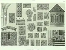 Detalles arquitectónicos de Betania, por el príncipe Gagarin, (1847).