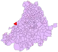 Extensión del municipio dentro de la provincia de Ávila