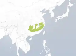 Distribución en China del Faisán de Elliot