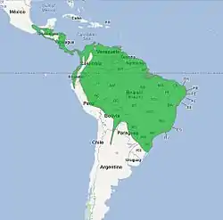 Distribución de la especie