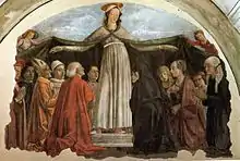 Domenico Ghirlandaio, Madonna della Misericordia de la Cappella Vespucci de la iglesia de Ognissanti de Florencia (ca. 1472).