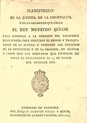 Discurso contra "la agresión del usurpador Buonaparte" (1815)