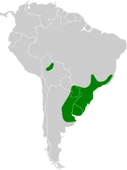 Distribución geográfica del cachilo canela.