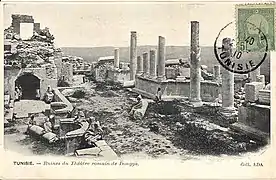 Teatro de Dougga a principios del siglo XX