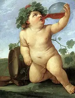 Guido Reni: Baco bebe vino, siglo XVI.