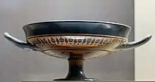 Copa Droop de un artista desconocido, c. 550-530 a. C., procedente de  Grecia. Museo del Louvre.