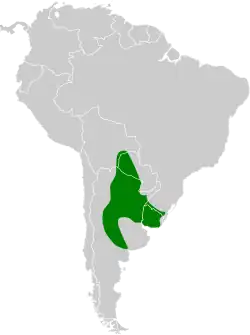 Distribución geográfica del trepatroncos chinchero.