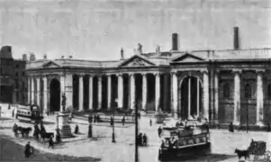 La histórica sede del Banco en Dublín, en la que fue hasta 1800 la sede del Parlamento irlandés.