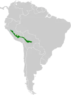 Distribución geográfica de la tangara ventricastaña.