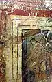 Fresco del baptisterio: La samaritana junto al pozo o tal vez la virgen María