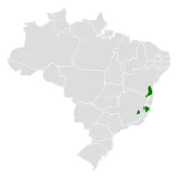 Distribución geográfica del batarito plomizo.