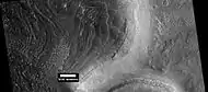 Grupo de capas en el cráter, foto por HiRISE en su programa HiWish