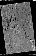 Amplia vista de yardangs en Lucus Planum, visto por HiRISE bajo el programa HiWish