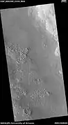 Vista general de una zona de formación de terreno cerebral (imagen HiRISE).