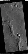 Canal, cuando visto por HiRISE bajo HiWish Ubicación  de programa es 36.968 S y 78.121 W.