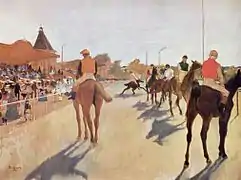 'Jockeys ante la tribuna, de Degas (1869-1872).