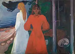 Rojo y blanco (1899/1900), óleo sobre lienzo, 93 × 129 cm, Museo Munch de Oslo.