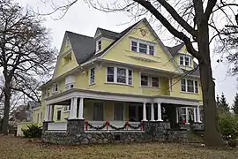 Edward D. Libbey House en Toledo, Ohio, un ejemplo de estilo Shingle con elementos arquitectónicos del Renacimiento colonial, 2018