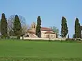 La iglesia de San Esteban vista desde el Chemin de Forman