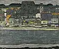 Casas junto al río. La ciudad vieja, Egon Schiele, 1914. Museo Thyssen Bornemisza.