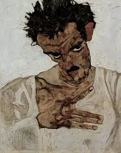 Egon Schiele:  Autorretrato, (1912).