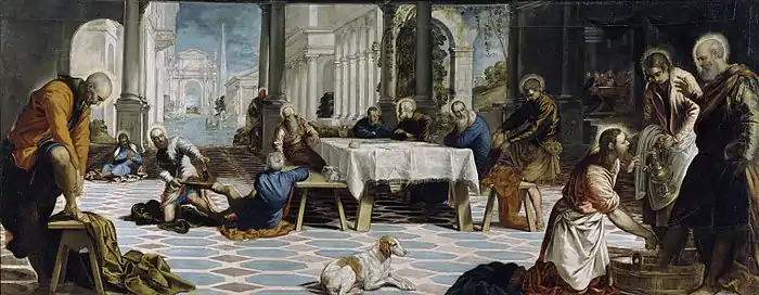 El Lavatorio, de Tintoretto (1548-1549, Manierismo).