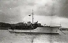 El yate Azor en la bahía de La Concha en 1947.