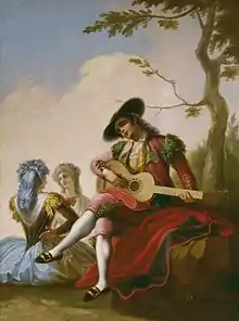 El majo de la guitarra, por Ramón Bayeu, 1786.