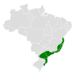 Distribución geográfica del churrín pechiblanco.