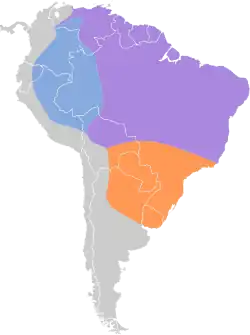 Distribución geográfica del tuquito rayado.