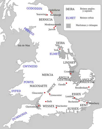 Map of Anglo-Saxon Britain