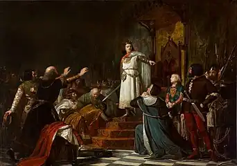 Enrique III de Castilla corrige a los señores castellanos, 1866. Universidad de Barcelona; depósito del Museo del Prado.