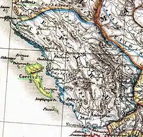 Mapa del Epiro medieval