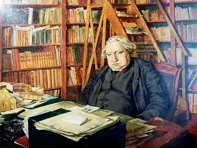 Ernest Renan en su despacho del Collège de France.