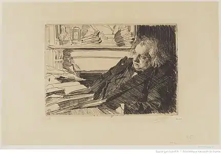 Anders Zorn. Ernest Renan, 1892. Aguafuerte.