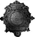 Escudo oficial del Segundo Imperio Mexicano 1864 en sello de papel con valor de 5 y medio Reales.