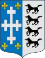 Escudo municipal de Berango, en Vizcaya (País Vasco, España), que incluye cuatro lobos pasantes de sable.