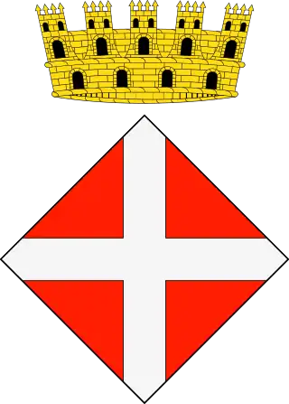 Escudo de Blanes, la cruz cristiana inspiró una gran parte de la simbología tradicional catalana.