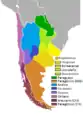 Debido a factores culturales milenares, el dialecto del Noreste argentino o (Litoral), denominado guaranítico, se asemeja al español paraguayo, resaltado en verde.