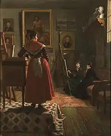 Joaquina Serrano pintando en el estudio de Espalter, hacia 1876. Museo del Romanticismo, Madrid.