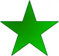 La estrella verde estilizada