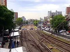 Panorama de las vías con vista hacia Liniers