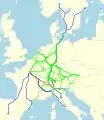 Rutas Eurocity en verano de 1987.