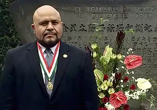 Conmemorando a la Expedición astronómica mexicana de 1874 a Japón como miembro de la SMGYE.