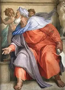 El profeta Ezequiel. Miguel Ángel, 1510.