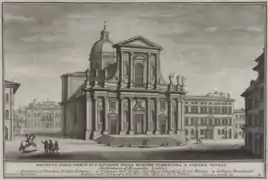 Fachada, grabado de Giovanni Domenico Campiglia (1739).