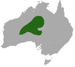 Mapa de distribución de Pseudantechinus macdonnellensis