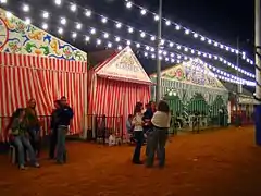 Casetas de la Feria de Abril, cuya ubicación es el distrito Los Remedios.