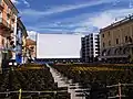 La pantalla in Piazza Grande.